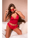Ensemble 2 pièces rouge dentelle élégance classique – Mapalé