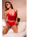 Ensemble 2 pièces rouge dentelle élégance classique – Mapalé