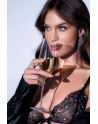 Ensemble en dentelle noire deux pièces avec strass - Mapalé