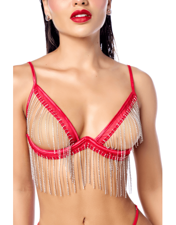 Ensemble 2 pièces à franges strass 
