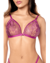 Ensemble sexy 2 pièces en dentelle satinée 