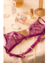 Ensemble sexy 2 pièces en dentelle satinée 
