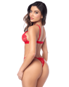 Ensemble sexy 2 pièces en crochet tricoté avec haut ajustable et string 