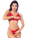 Ensemble sexy 3 pièces peek-a-boo en dentelle avec string et porte-jarretelles 