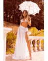 Ensemble 3 pièces blanc soutien gorge, masque et string 
