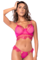 Ensemble 2 pièces en dentelle à cils rose 