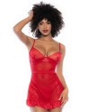 Nuisette rouge et string assorti 