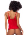 Nuisette courte rouge et string assorti 