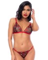 Ensemble 2 pièces noir et rouge à coeurs