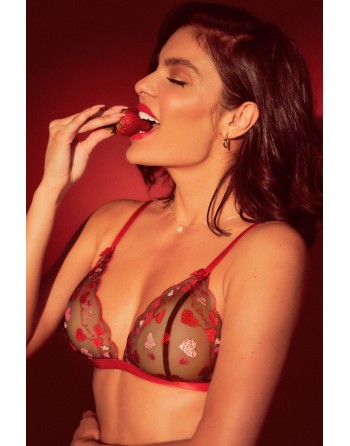 Ensemble 2 pièces noir et rouge à coeurs