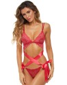 Ensemble 2 pièces dentelle rouge 