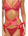 Ensemble 2 pièces dentelle rouge 