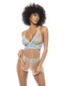 2 en 1 Nuisette et ensemble 2 pièces Abilene en dentelle et résille transparente 
