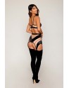 Ensemble Soutien-gorge, jupe porte-jarretelles, string    