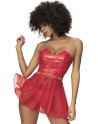 Ensemble lingerie Deux Pièces Wet Look Rouge 