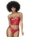 Ensemble lingerie Deux Pièces Wet Look Rouge 