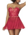 Ensemble lingerie Deux Pièces Wet Look Rouge 