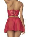Ensemble lingerie Deux Pièces Wet Look Rouge 
