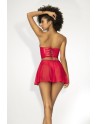 Ensemble lingerie Deux Pièces Wet Look Rouge 
