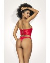 Ensemble lingerie Deux Pièces Wet Look Rouge 
