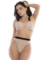 Ensemble 2 pièces soutien-gorge et culotte Chair / Noir 