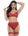 Ensemble deux pièces en dentelle rouge 
