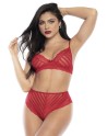 Ensemble deux pièces en dentelle rouge 