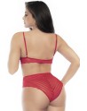 Ensemble deux pièces en dentelle rouge 