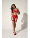 Ensemble deux pièces en dentelle rouge 
