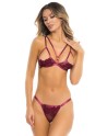 Ensemble 2 pièces rouge bordeaux comprenant soutien gorge et string 