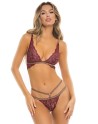 Ensemble 2 pièces rouge bordeaux comprenant soutien gorge et string 