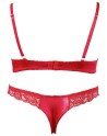 Soutien-gorge demi seins avec armatures et son string ouvert 