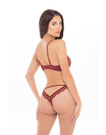 Ensemble 2 pièces  avec soutien-gorge à armatures et string dentelle 