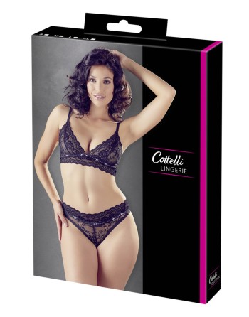 Ensemble 2 pièces dentelle avec strass 