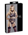Ensemble soutien-gorge, porte jarretelles et culotte noir sexy