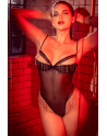Body noir transparent avec strass scintillants – Mapalé