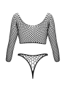 Bodystring en résille grosse maille noir Fantasy