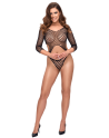Bodystring en résille grosse maille noir Fantasy