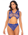 Body en résille bleu avec chaînes dorées - Mapalé