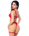 Body sexy en similicuir avec porte-jarretelles 