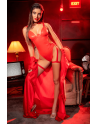 Body sexy en similicuir avec porte-jarretelles 