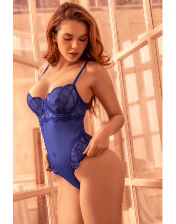 Teddy sexy bleu saphir à armatures