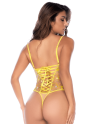 Body string jaune brodé 