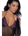 Body noir et violet et mitaines amovibles 