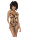 Body noir et chair Promise, avec armatures, fait en fine résille, bretelles et dos ajustables 