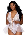 Body dentelle blanc avec tulle amovible 