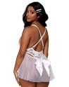 Body dentelle blanc avec tulle amovible 