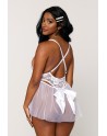 Body dentelle blanc avec tulle amovible 