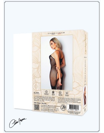 Bodystocking résille noire avec fine bretelles - Le Numéro 6 - Collection Bodystocking 