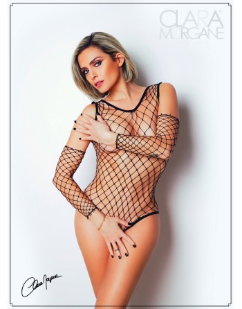 Body noire fine résille - Le Numéro 3 - Collection Body 